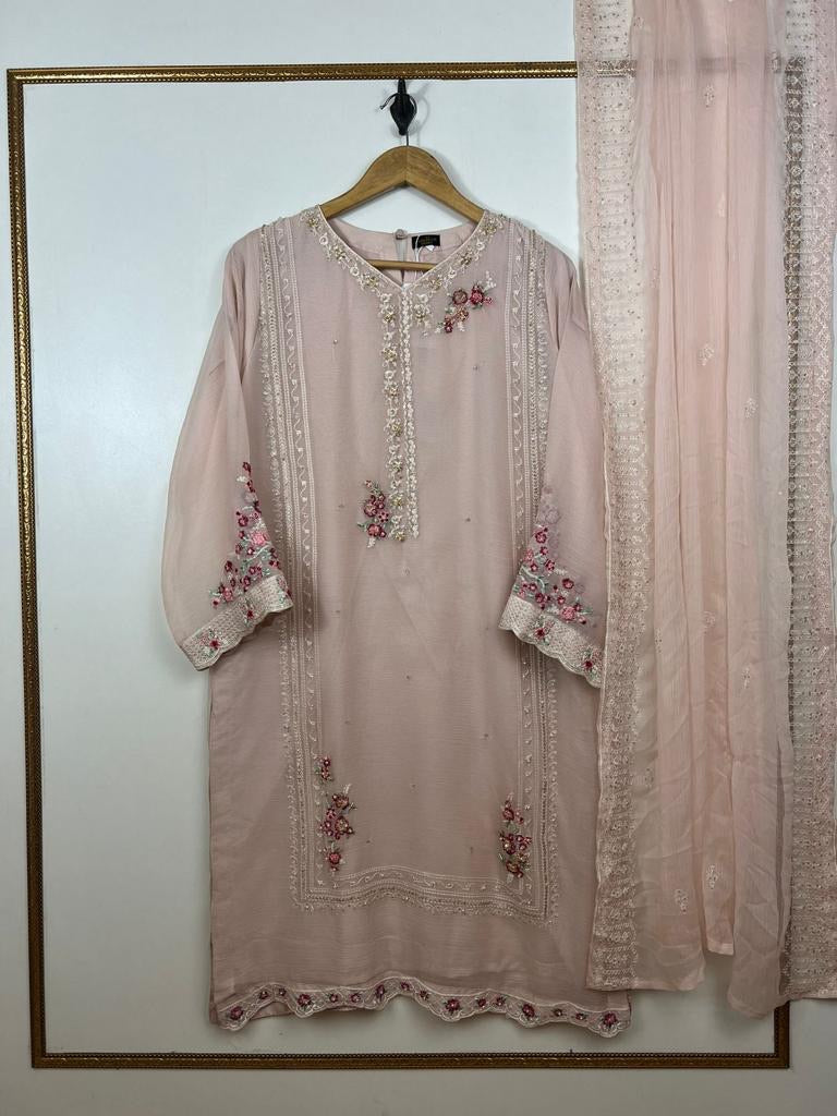 Chiffon beige suit