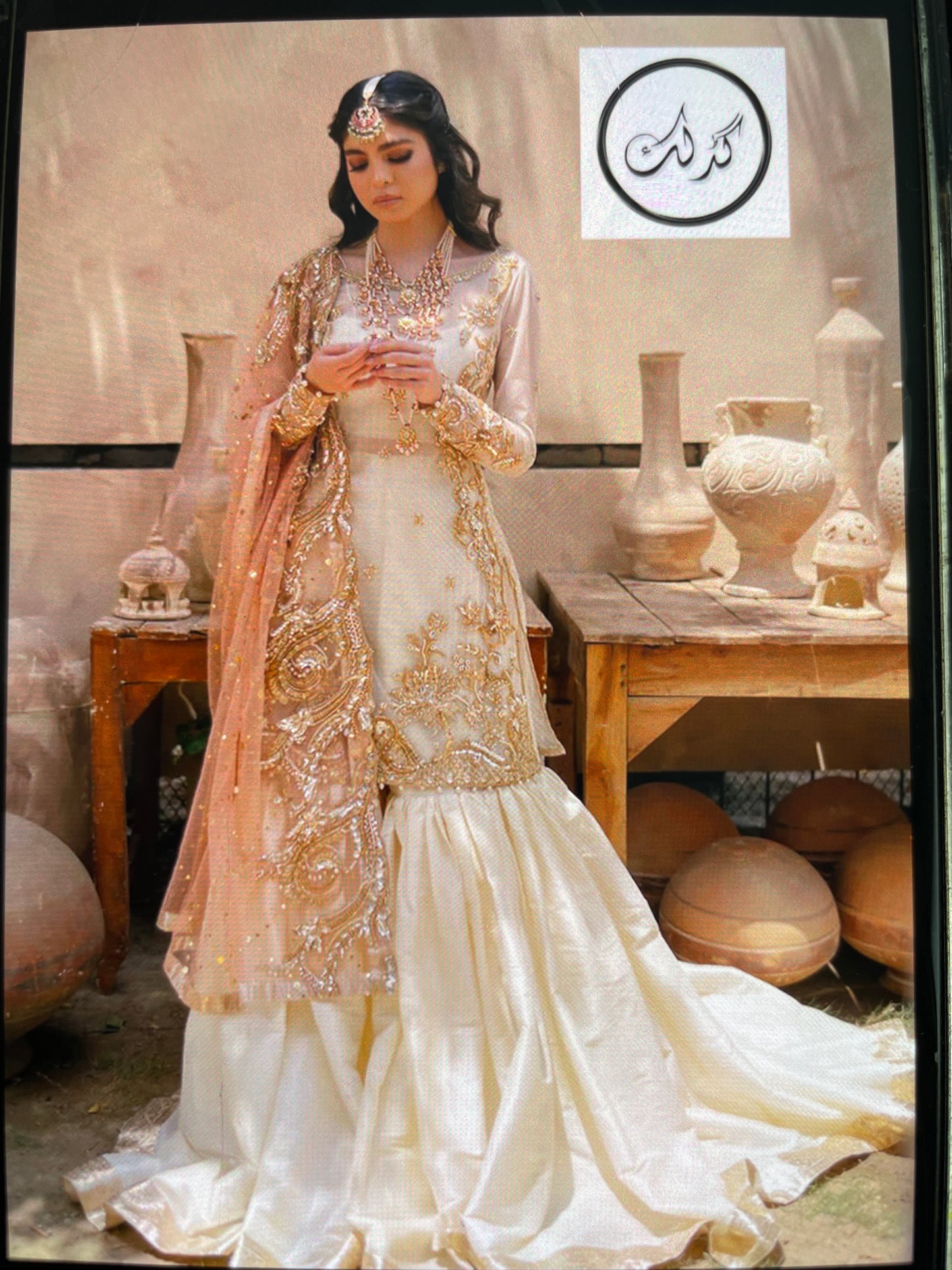 Stiched Organza lehnga
