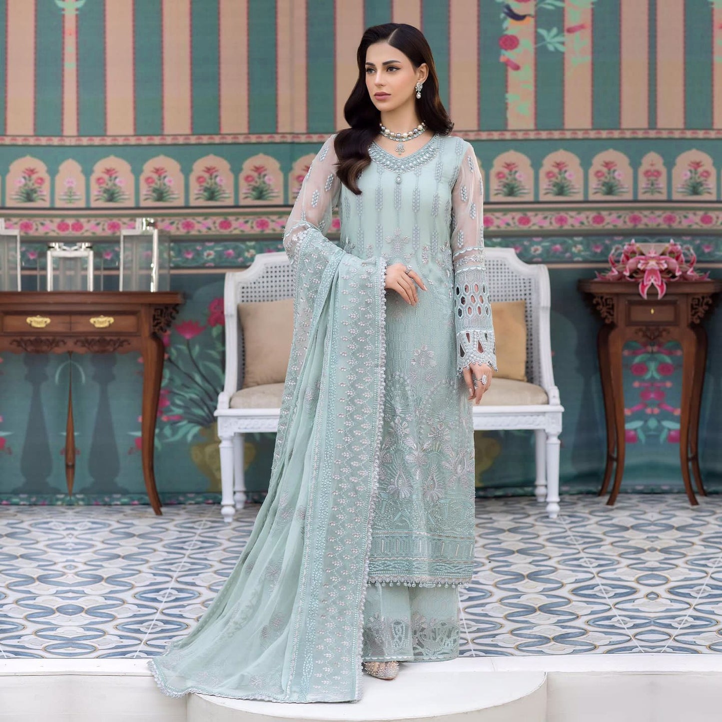 Steel grey chiffon