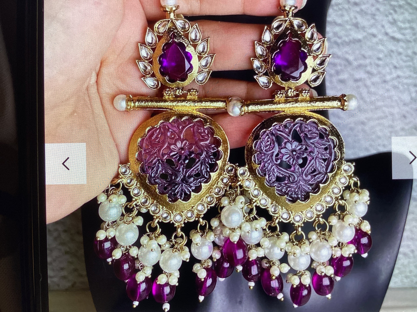 Alizeh chand bali purple