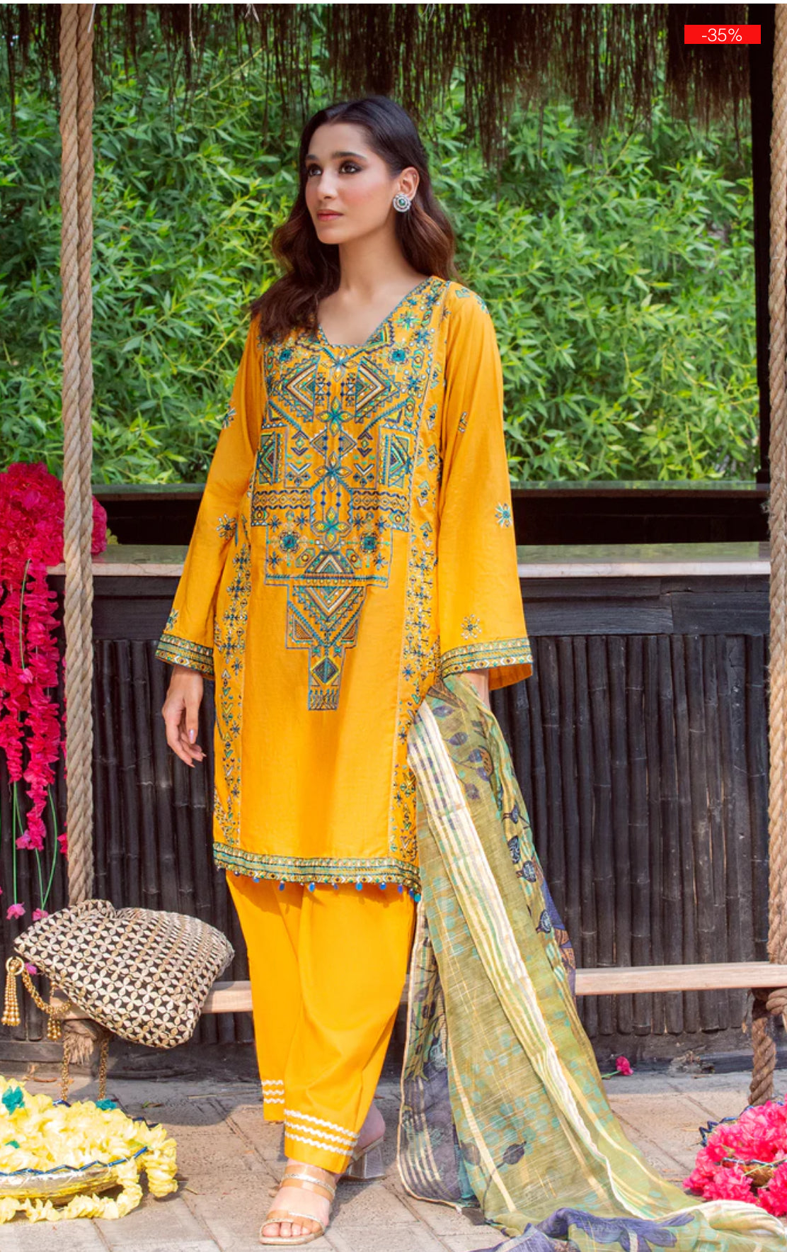 Two piece yellow