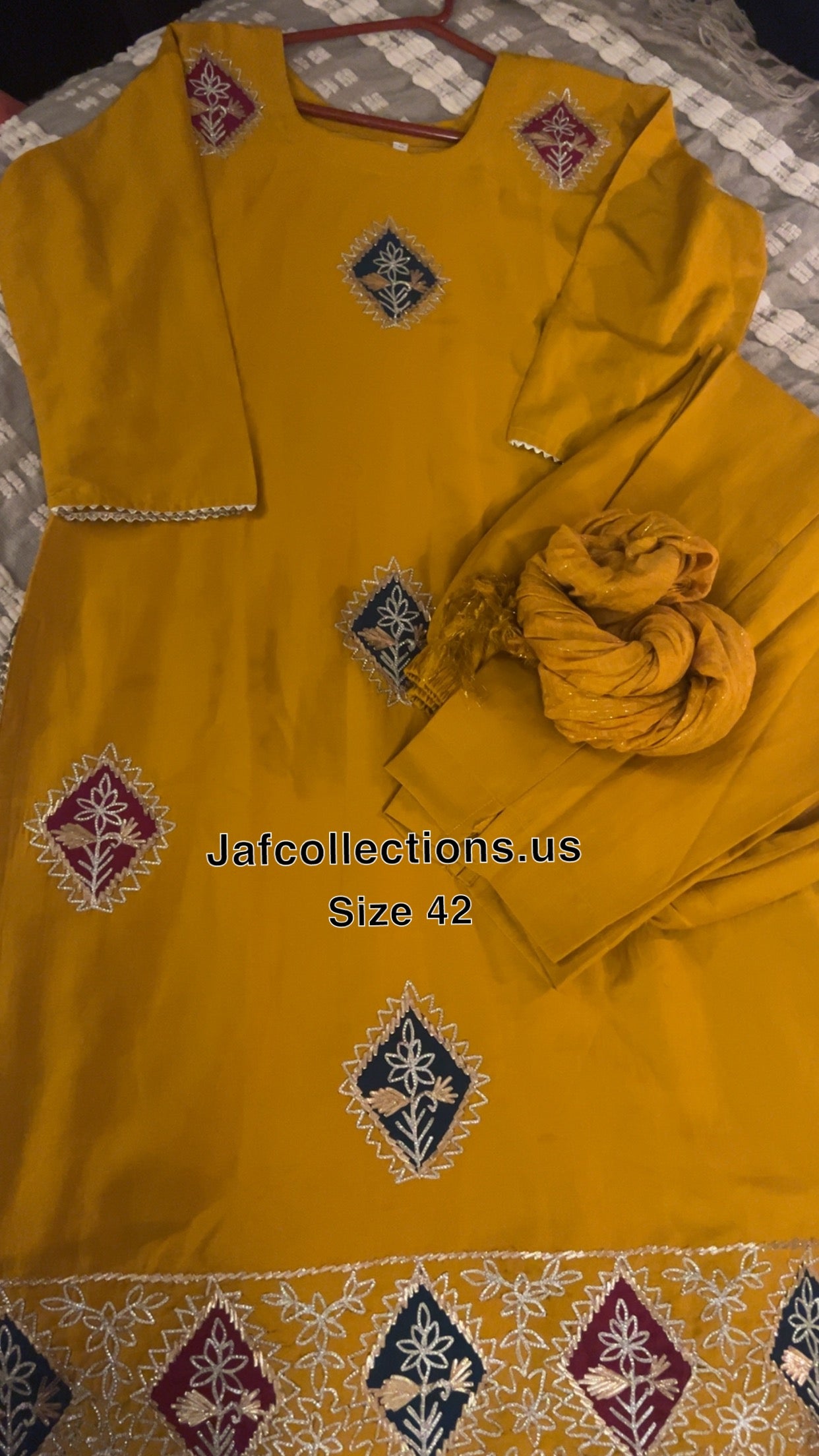 Rayon mustard 3 piece suit