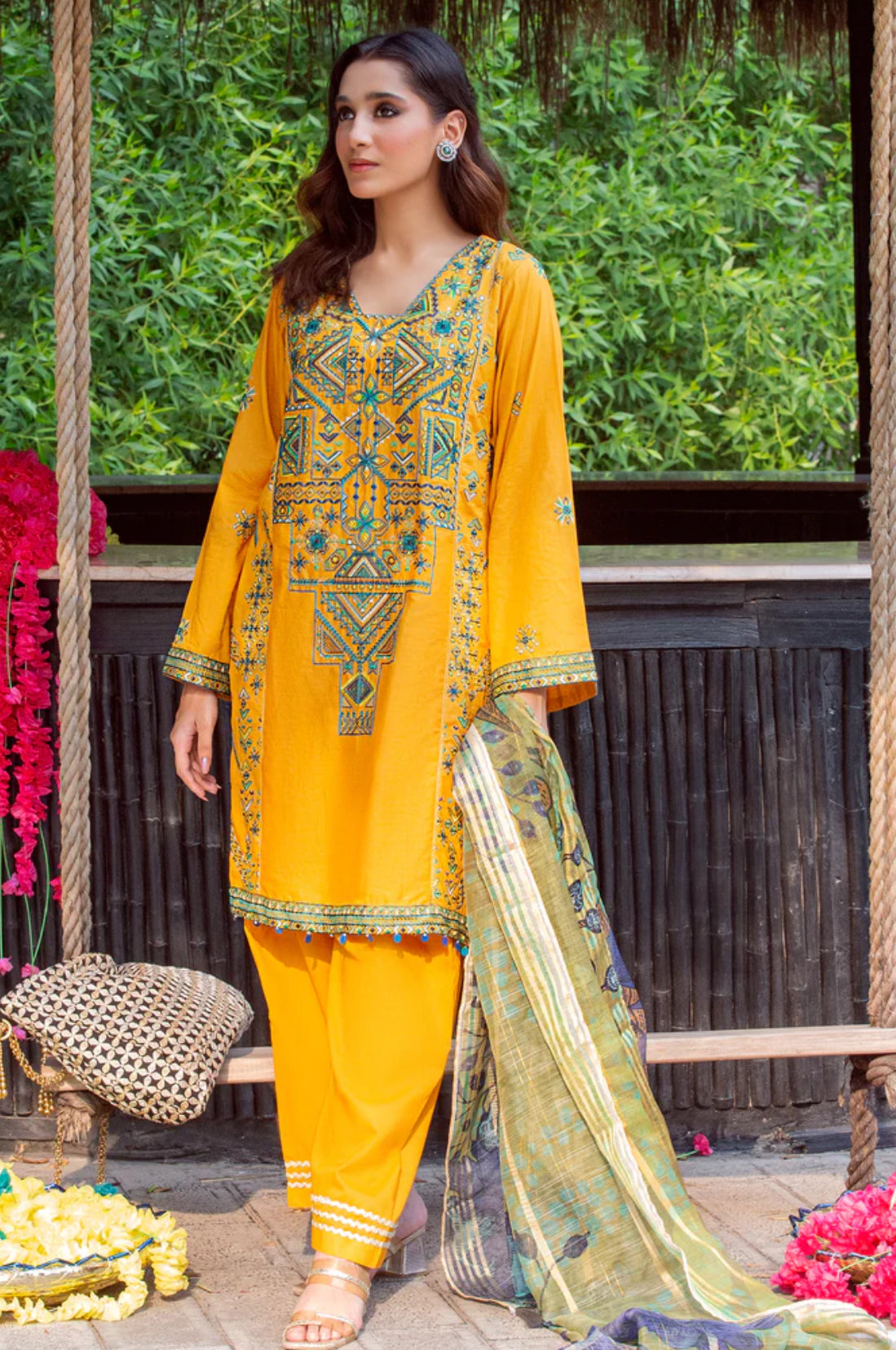 Two piece yellow