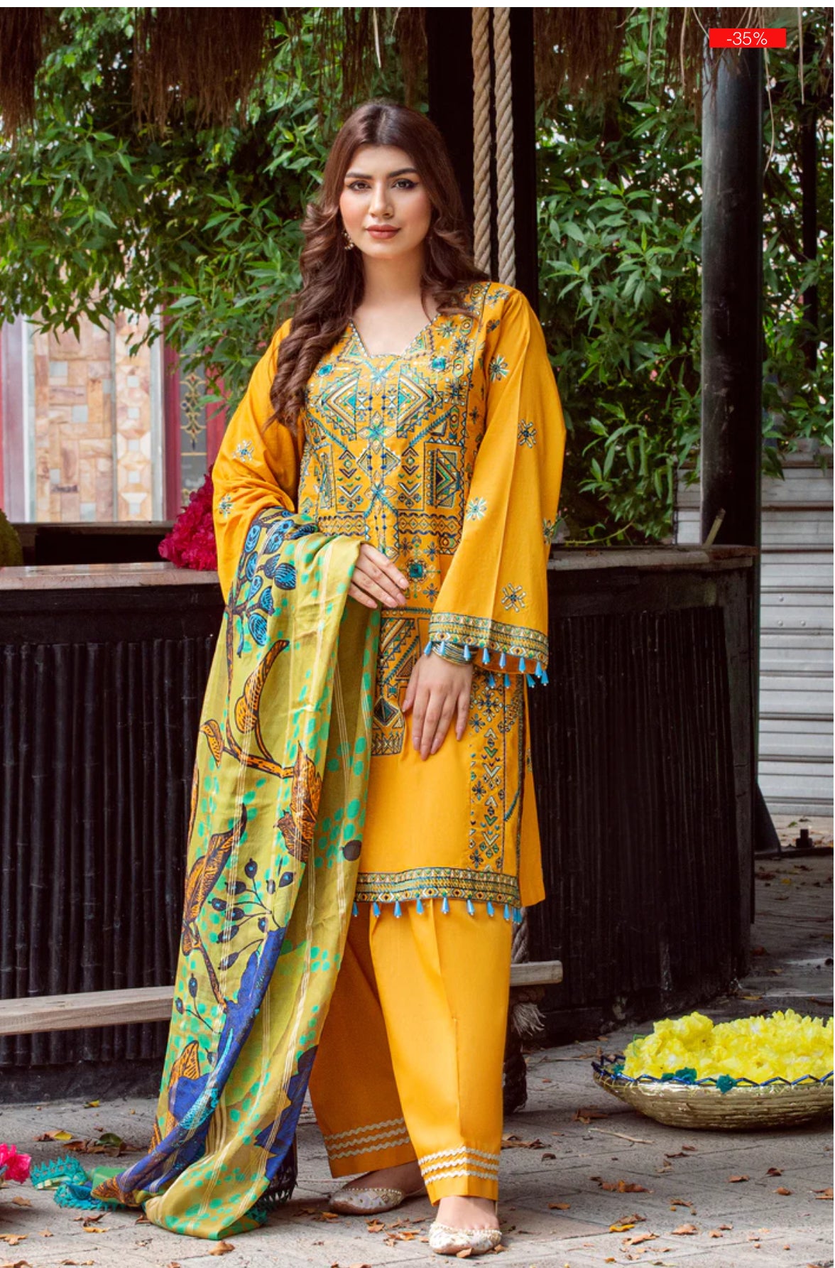 Two piece yellow