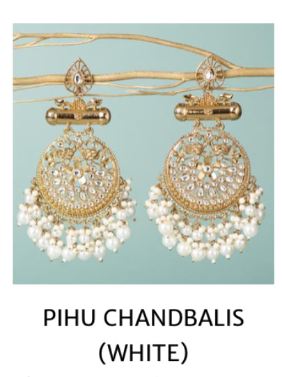 Pihu Chand bali white n gold