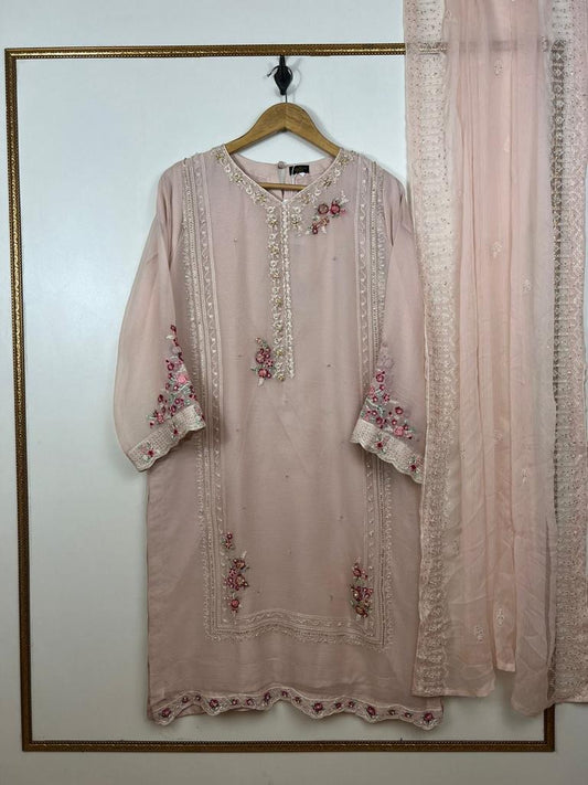 Chiffon beige suit