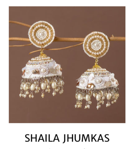 Shaila jhumkas white