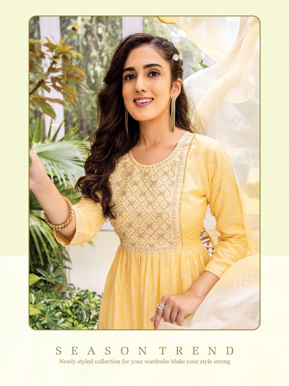 Yellow 3 piece rayon suit